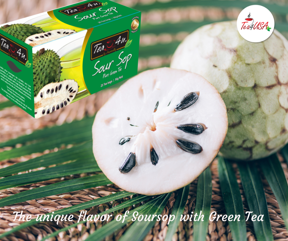 Tea4U Green Tea Bags with Soursop 25 Tea Bags