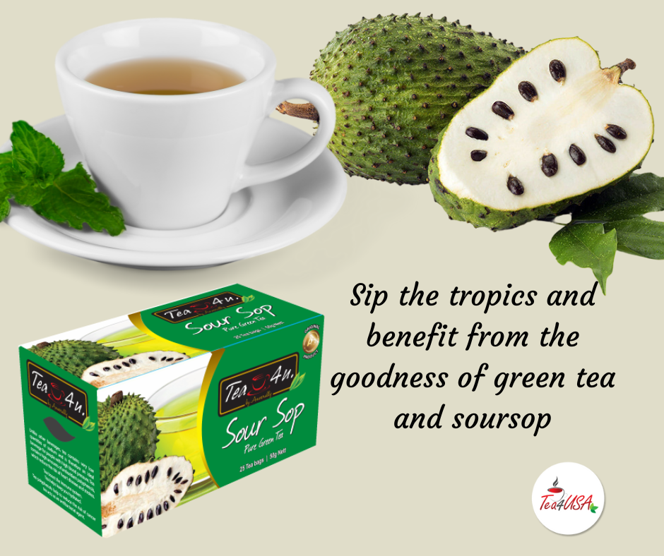 Tea4U Green Tea Bags with Soursop 25 Tea Bags