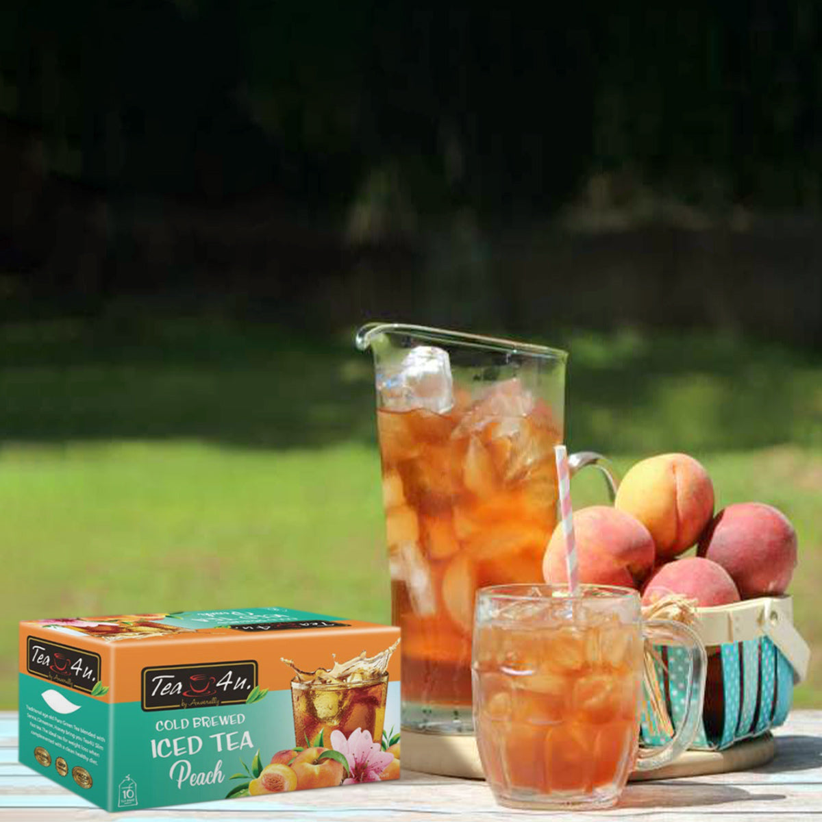 Tea4U Peach Iced Tea Cold Brewed 10 Tea Bags