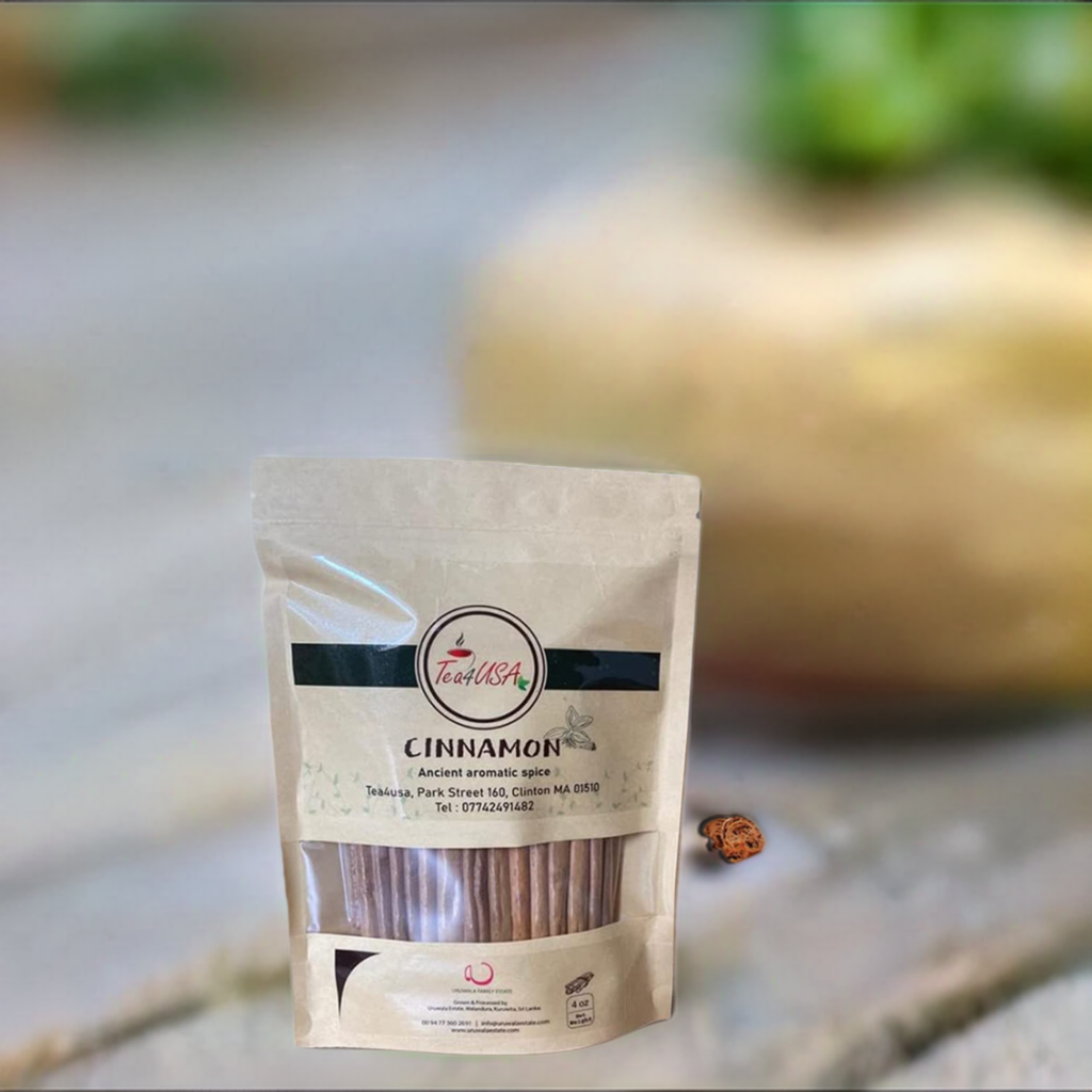 Tea4USA, Cinnamon - Ancient Aromatic Spice (4oz/0.25lbs) Ceylon Cinnamon Sticks from Sri Lanka |Airtight Zip Lock Pouches|