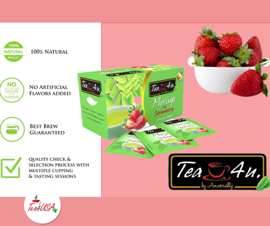 Tea4U Moringa Oleifera Energy Tea - Strawberry