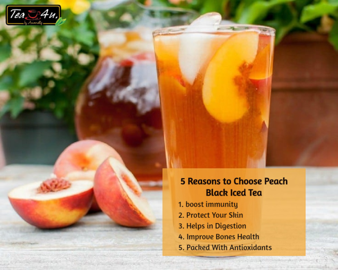 Tea4U Peach Iced Tea Cold Brewed 10 Tea Bags