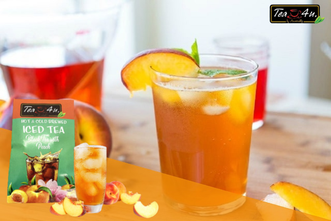 Tea4U Peach Iced Tea Cold Brewed 10 Tea Bags