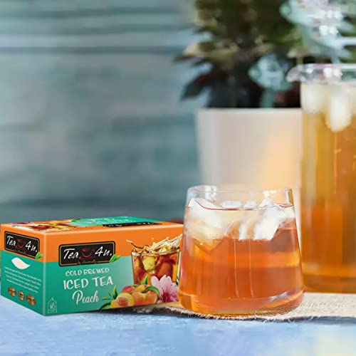 Tea4U Peach Iced Tea Cold Brewed 10 Tea Bags