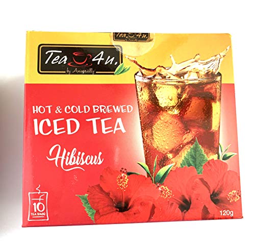 Tea4U, Hibiscus, Iced Tea, Cold Brewed, 10 Tea Bags