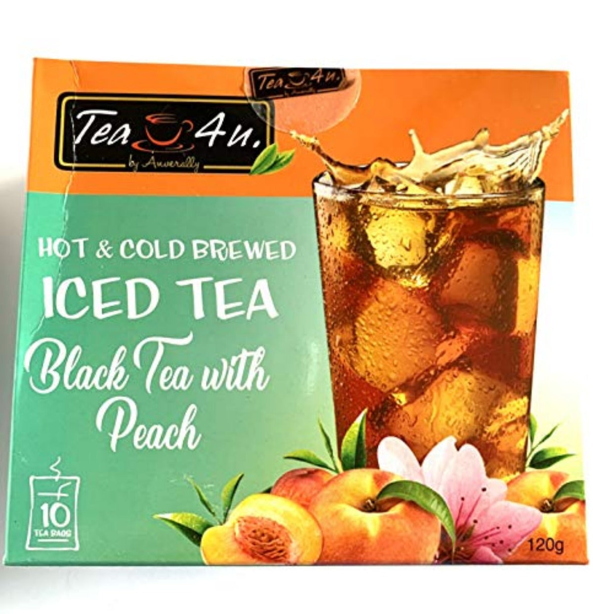 Tea4U Peach Iced Tea Cold Brewed 10 Tea Bags