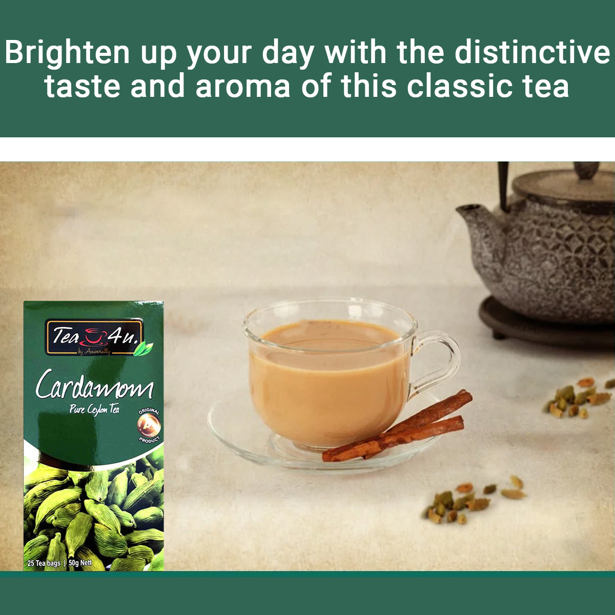 Cardamom Flavored Original Ceylon Black handpicked Tea Leaves by Tea4U
