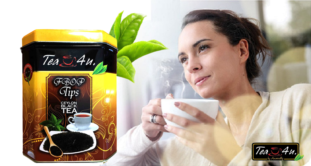 Tea4U FBOP Loose Black Ceylon Sri Lanka Leave Metal Canister ANVERALLY