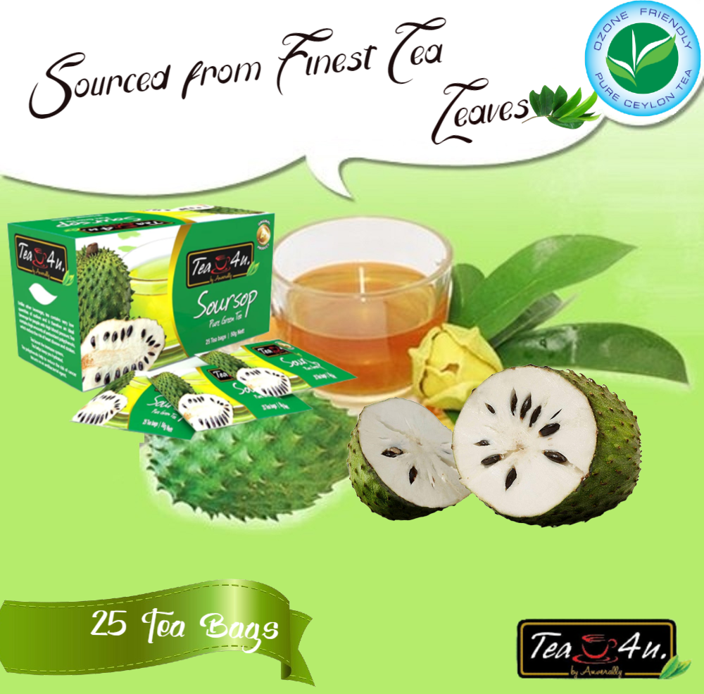 Tea4U Green Tea Bags with Soursop 25 Tea Bags