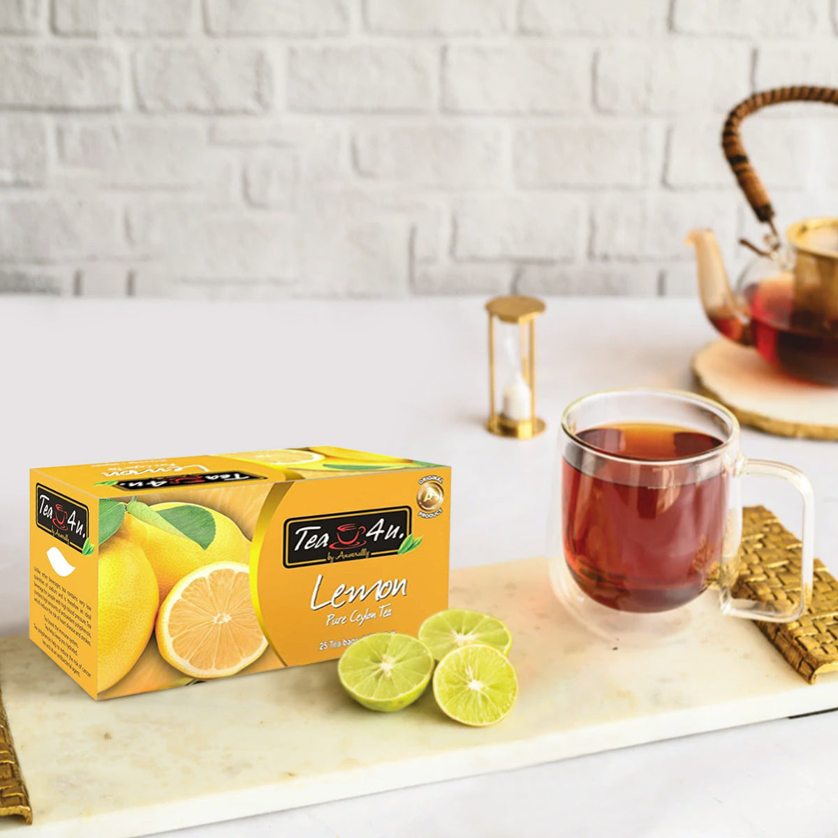Tea4U Lemon Black Tea Bags - Original Ceylon Tea 25 Tea Bags