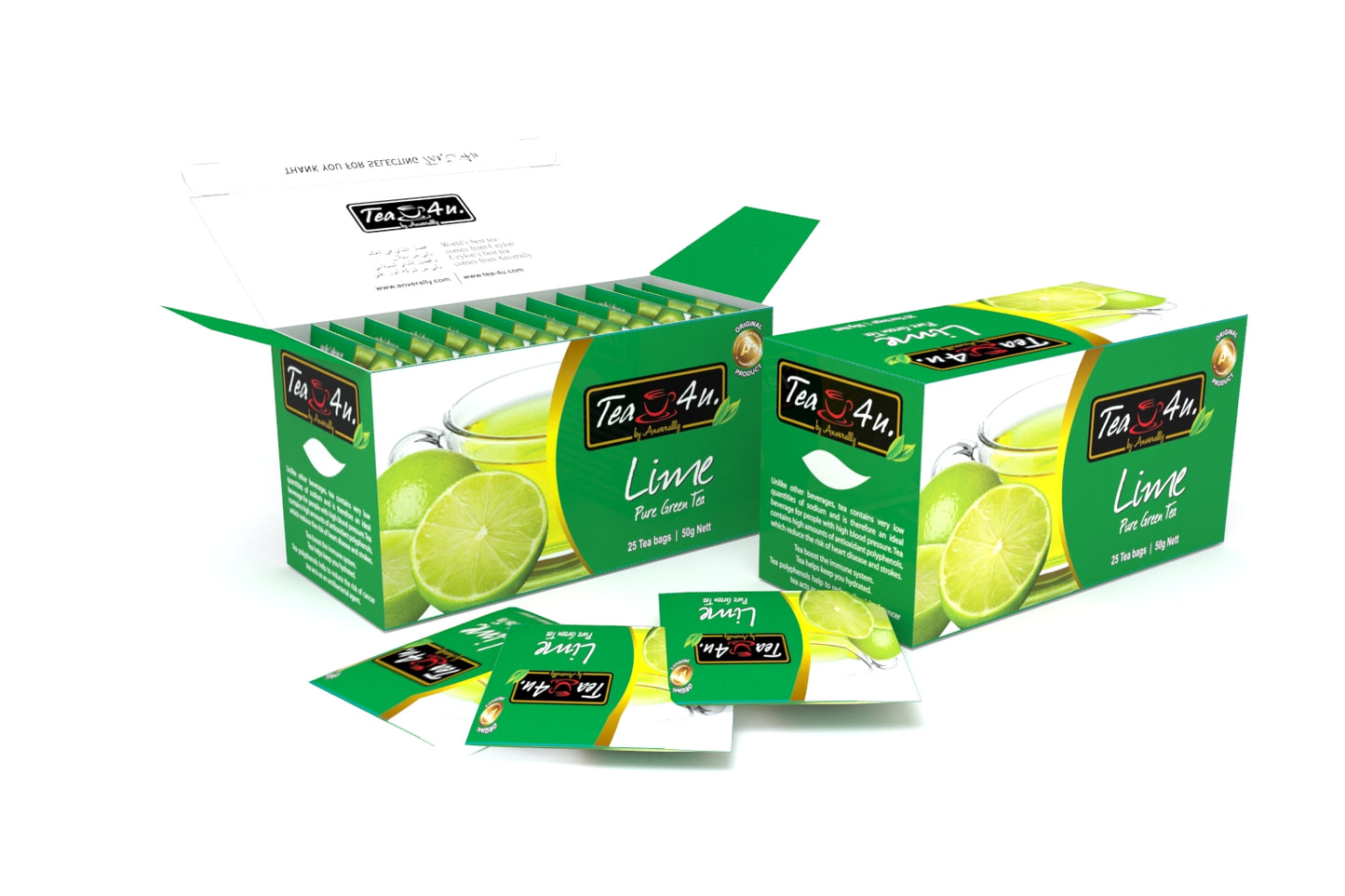 Tea4U Green Tea Bags with Lime