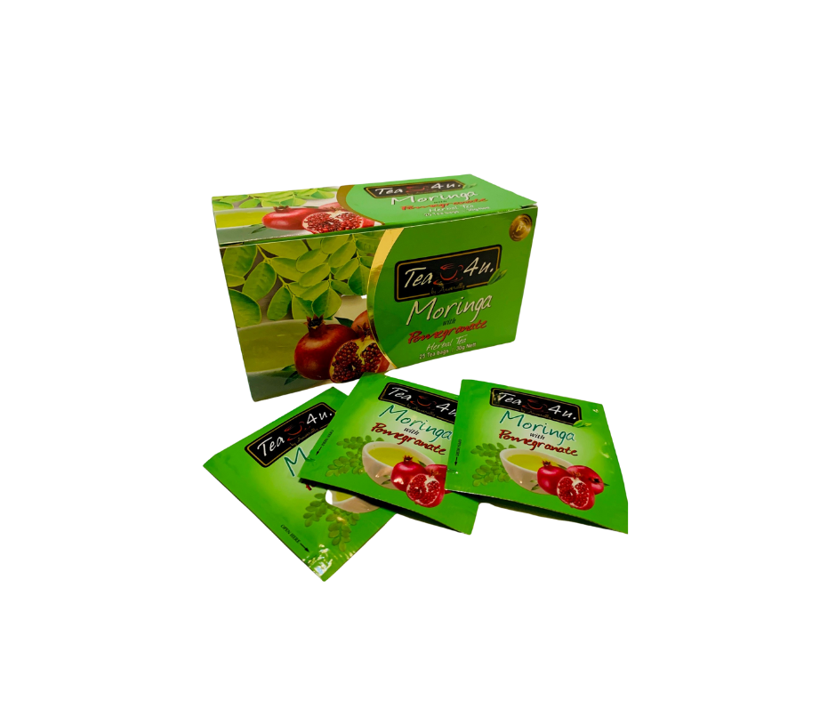 Moringa Pomegranate Flavored Herbal Energy Fruity Tea by Tea4U form Sri Lanka