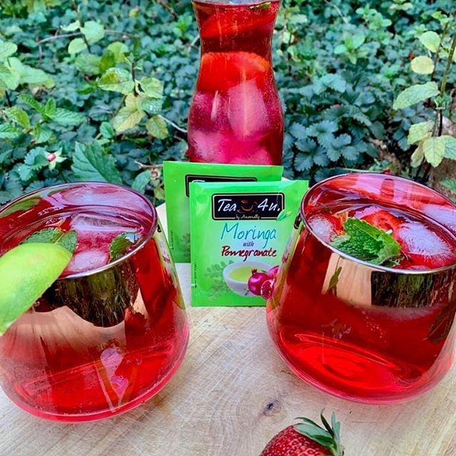 Moringa Pomegranate Flavored Herbal Energy Fruity Tea by Tea4U form Sri Lanka