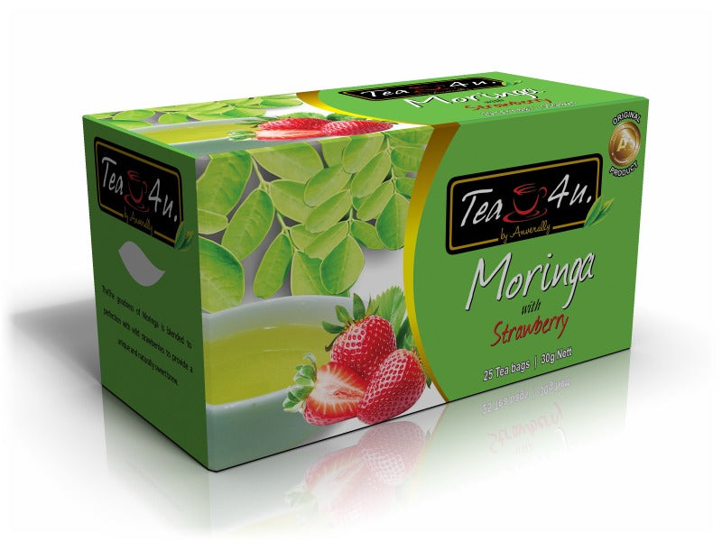 Tea4U Moringa Strawberry Flavored Energy Tea of delicious fresh blend