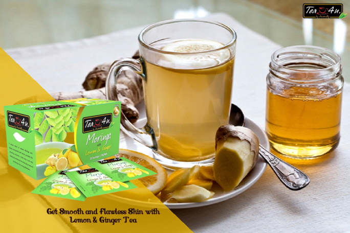 Moringa Lemon & Ginger Flavored Herbal 25 bags Tea4U Antioxidant Rich