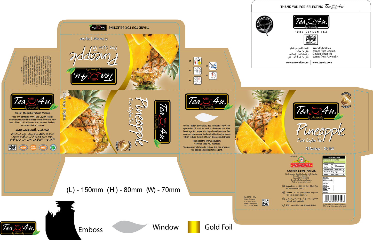 Tea4U Pineapple Black Tea Bags