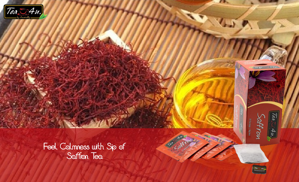Tea4U Saffron Crocus Flavored Black TeaBag Original Ceylon Sri lanka