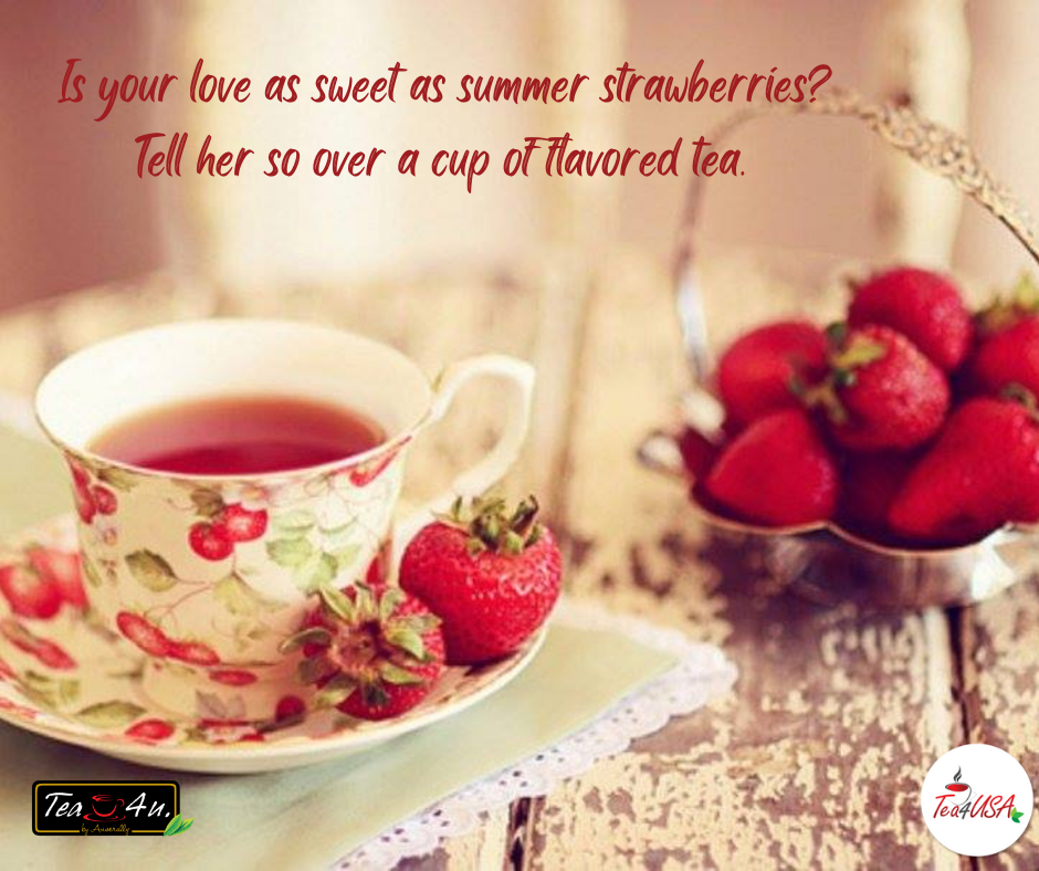 Tea4U Strawberry Black Tea Bags - Original Ceylon Tea 25 Tea Bags