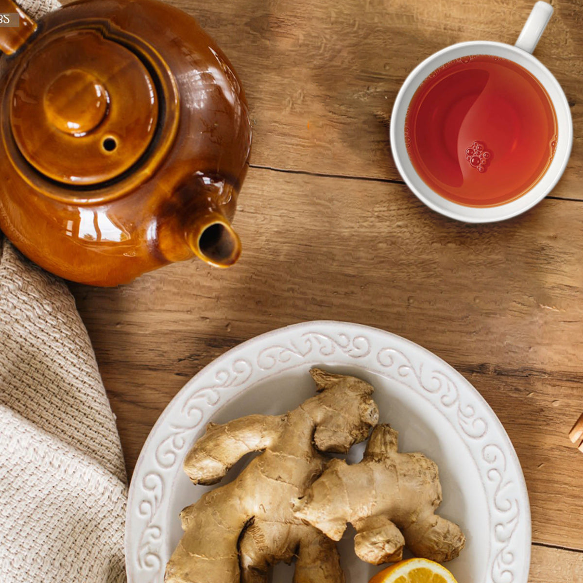 Tea4U Ginger Black Tea Bags - Original Ceylon Tea, 25 Tea Bags