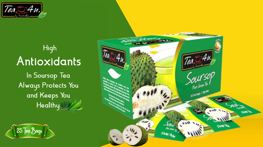 Tea4U Green Tea Bags with Soursop 25 Tea Bags