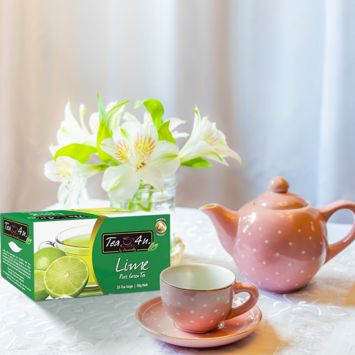 Tea4U Green Tea Bags with Lime