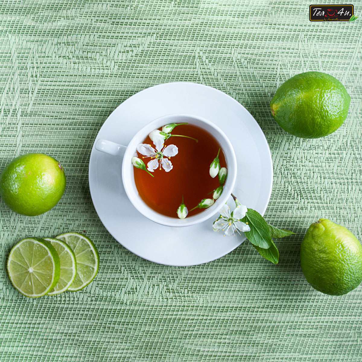 Tea4U Green Tea Bags with Lime