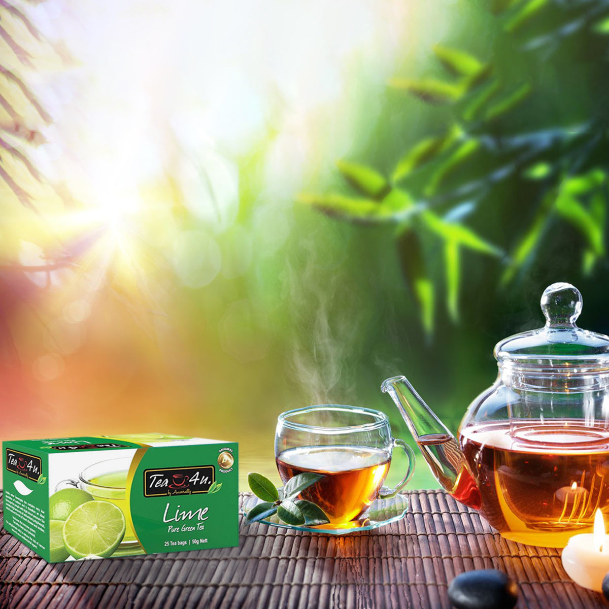 Tea4U Green Tea Bags with Lime