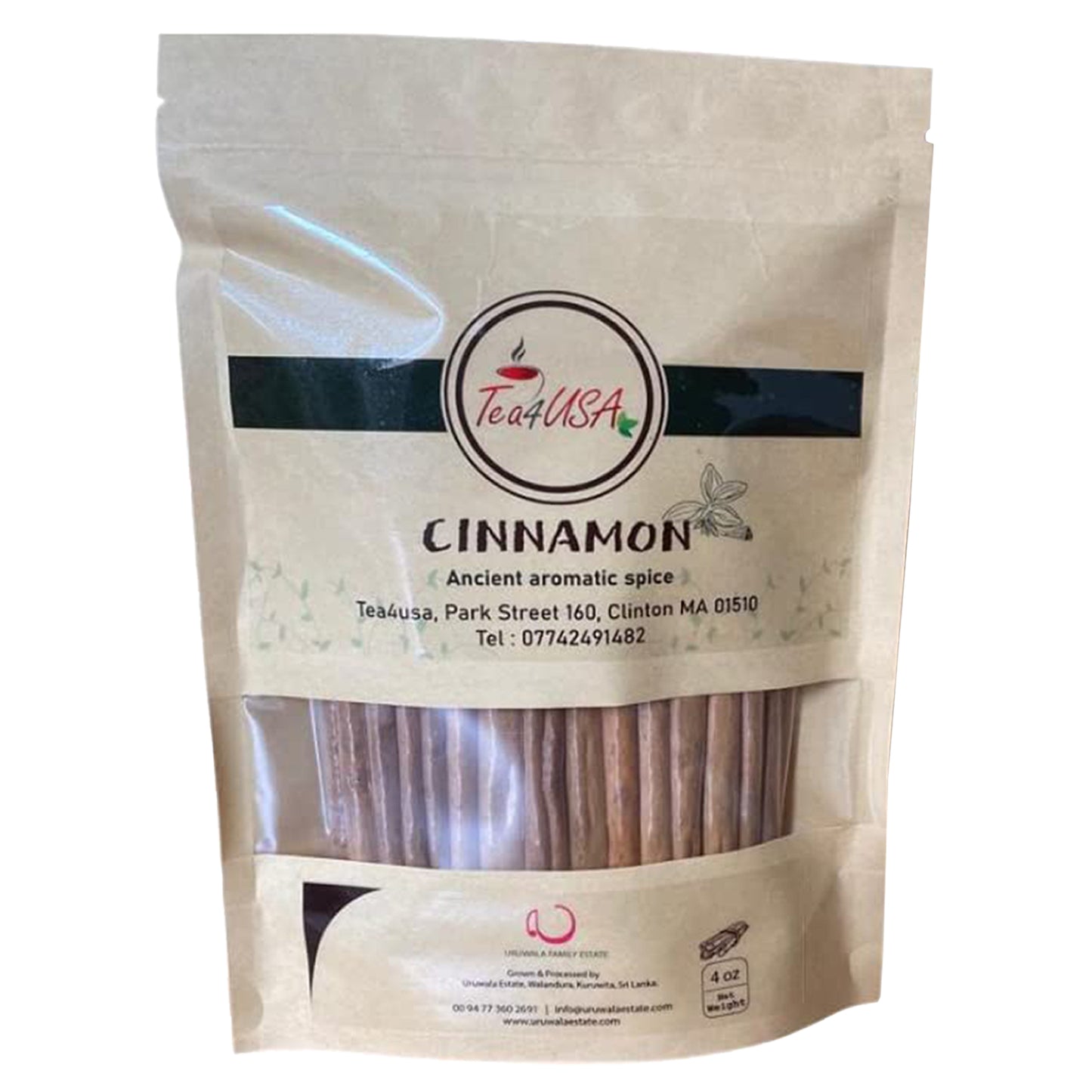 Cinnamon Spice sticks 4oz Bag by Tea4USA, Hand-picked from Sri Lanka