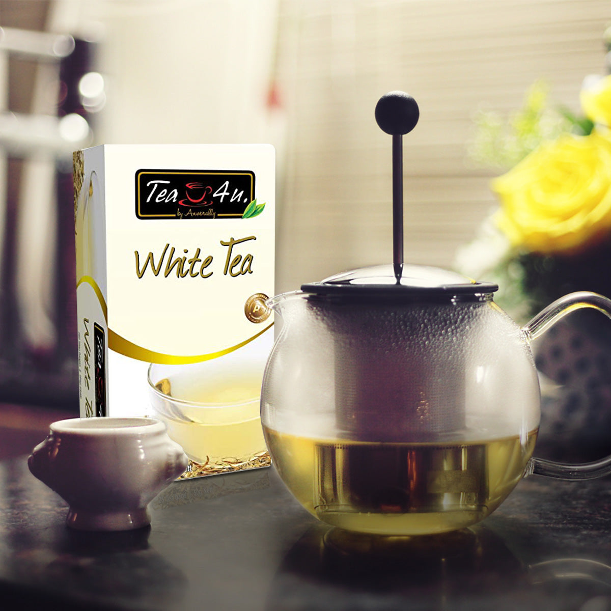 Tea4U, White , Ceylon Tea, 25 Tea Bags