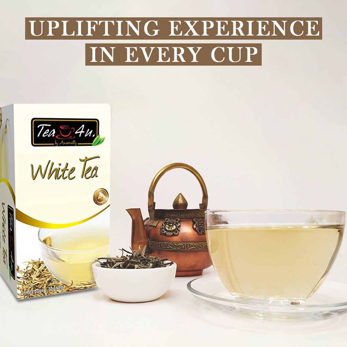 Tea4U, White , Ceylon Tea, 25 Tea Bags