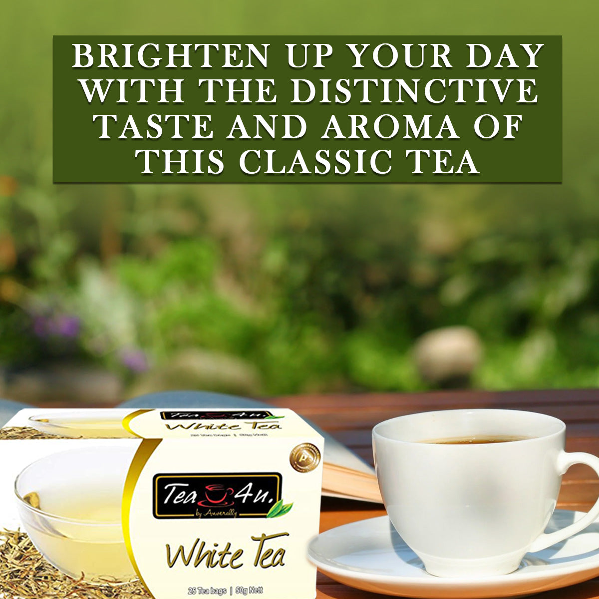 Tea4U, White , Ceylon Tea, 25 Tea Bags
