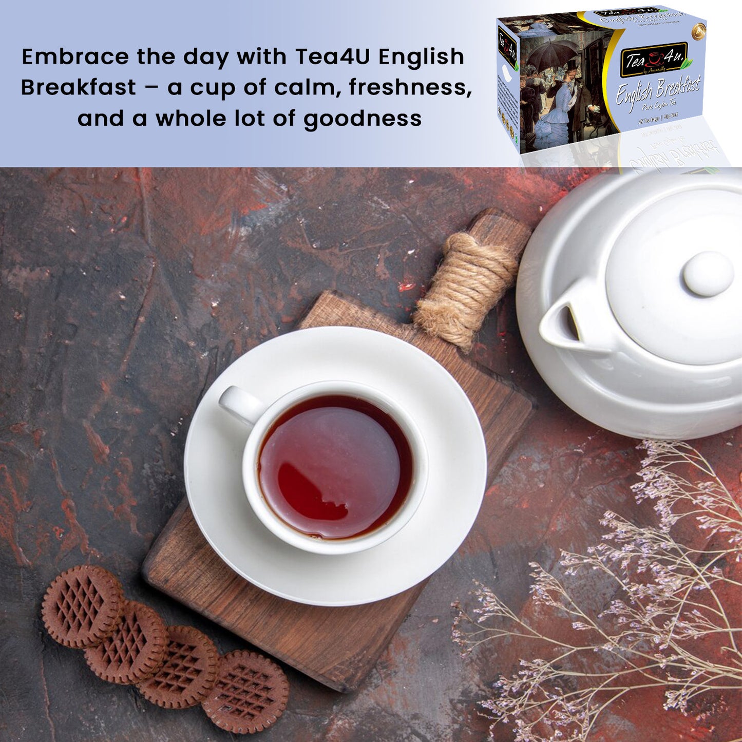 Tea4u English Breakfast, 25 Teabags, Ceylon tea.