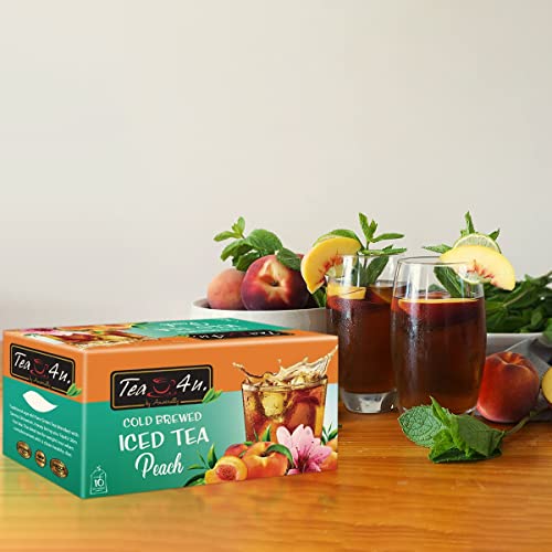 Tea4U Peach Iced Tea Cold Brewed 10 Tea Bags