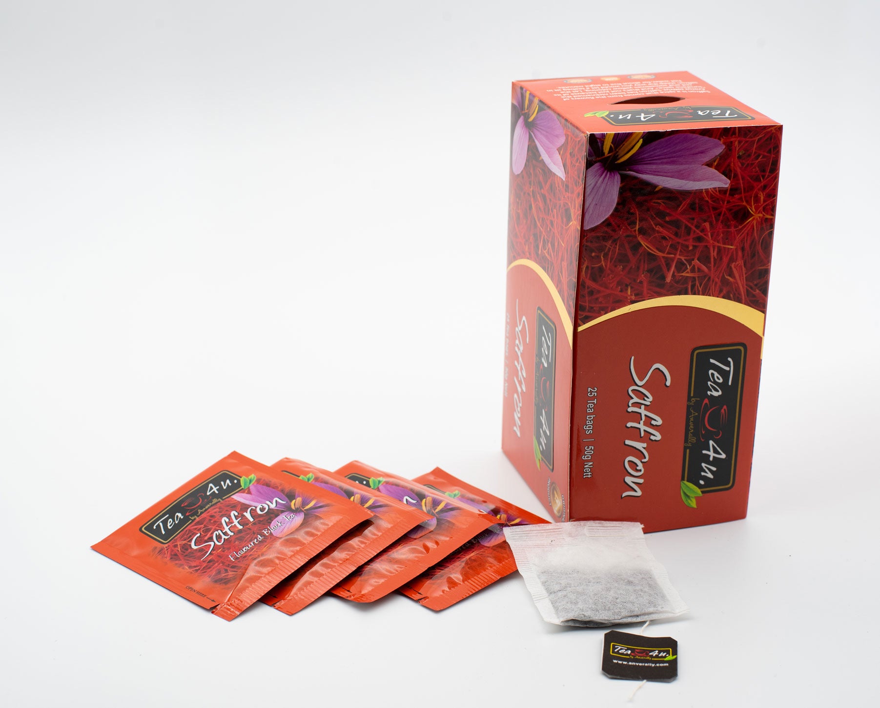 Tea4U Saffron Crocus Flavored Black TeaBag Original Ceylon Sri lanka